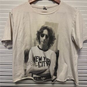 Pacific John Lennon cropped Short Sleeve Tee with Vintage NYC Graphic